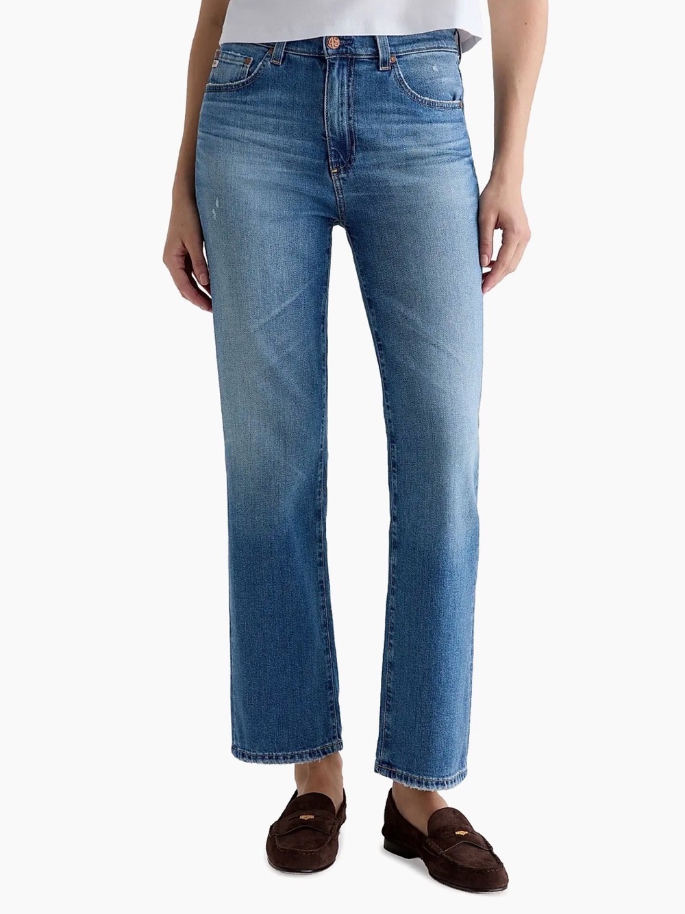 AG Jeans Brinley Women's Straight-Leg Jeans in Blue Wash